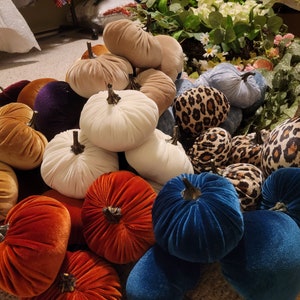 Fall Velvet Pumpkins, Wedding Centerpiece, Fall Decor, Rustic, Thanksgiving, Farmhouse, Shabby Chic, Wreath Attachment, Many Colors Velvet