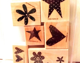 Seeing Spots Stampin' up Retired Wood Mounted Rubber Stamp, Set of Six ...