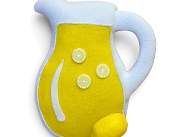 Lemonade Pitcher Wreath Attachment, Summer Lemon Decor, Fake Lemonade Centerpiece, Lemon Kitchen Door Hanger