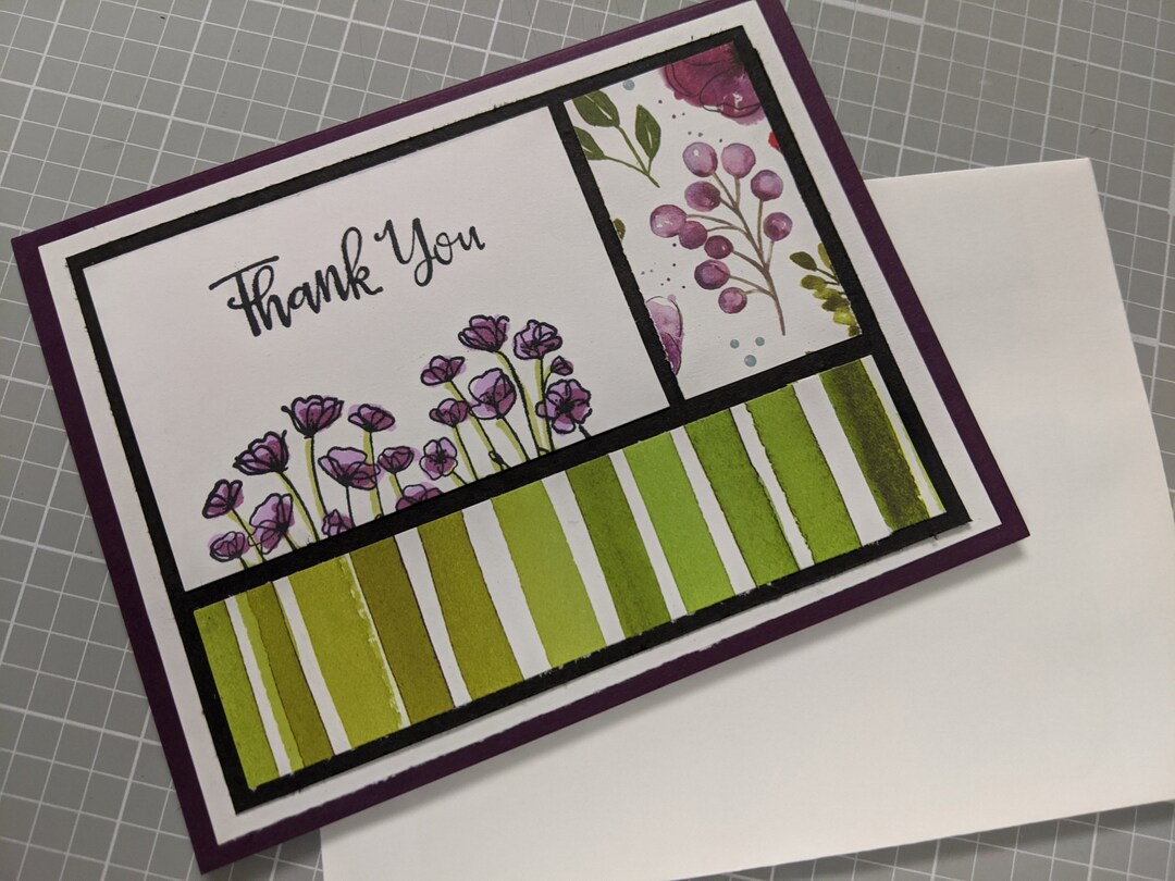 Thank You Card Set of 6 - Greeting Card, Stampin' up Floral Cards ...