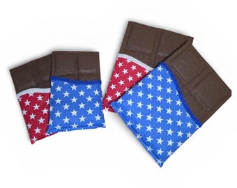 Patriotic Faux Chocolate Bar Wreath Attachment, Red White Blue Fake Candy, Americana Centerpiece, Memorial Day, 4th of July, Fake Chocolate