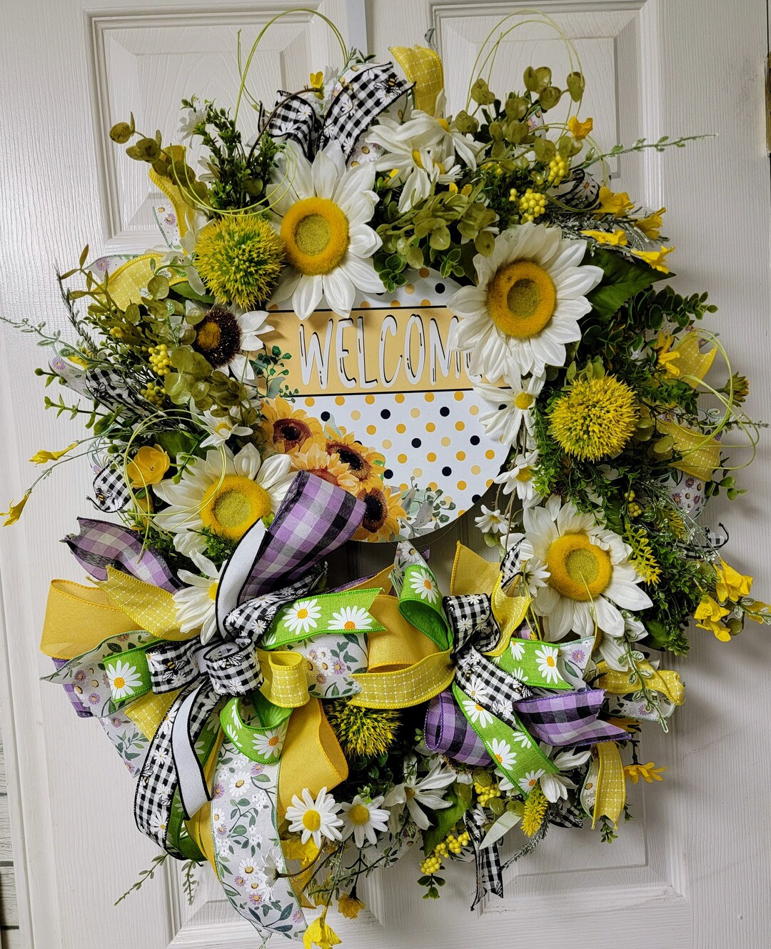 Daisy Spring Wreath, Yellow Daisy Wreath, Spring Wreath, Wreath