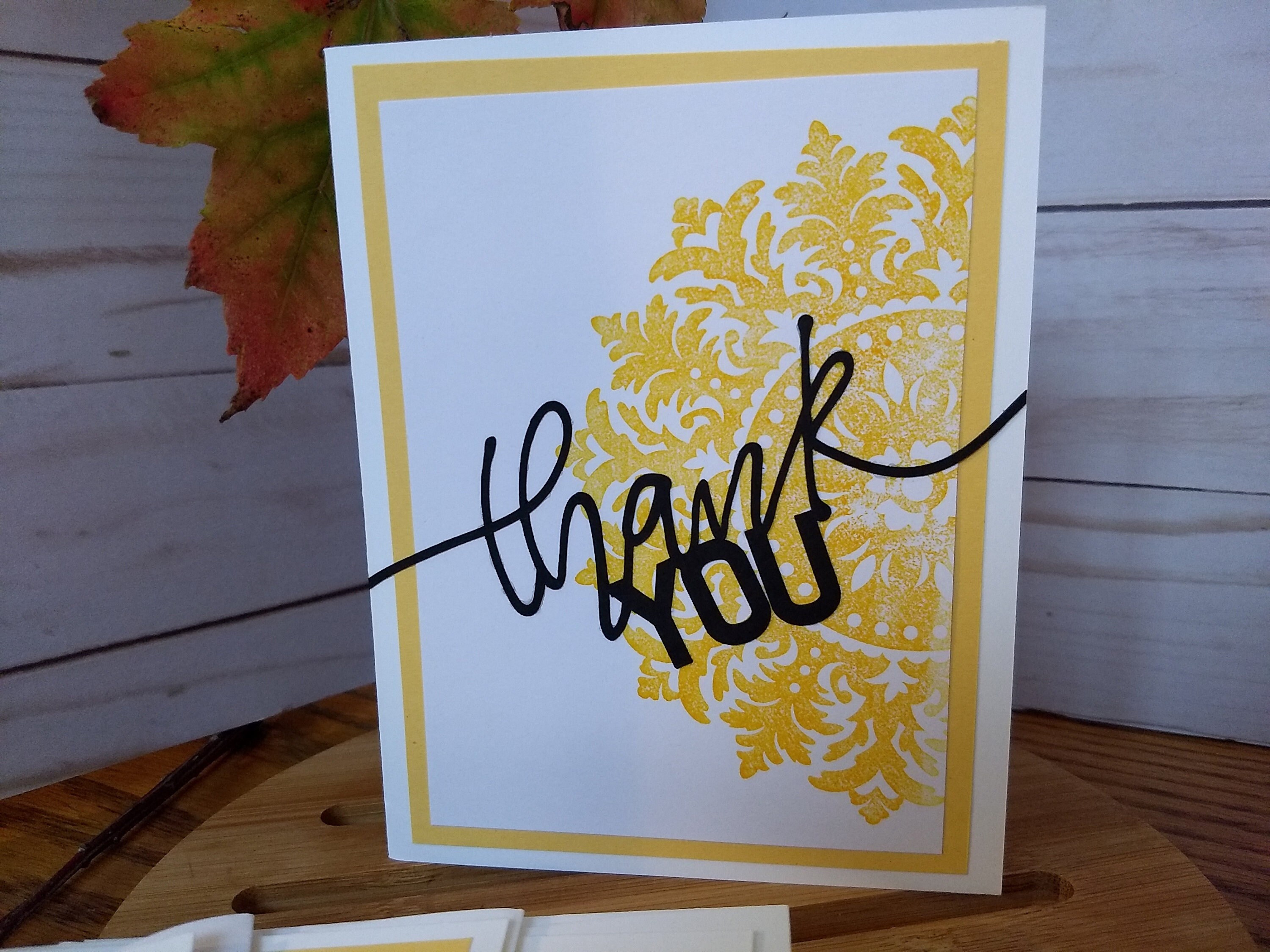 Yellow Thank You Card Set of 6, Stampin' up Greeting Cards, Yellow ...