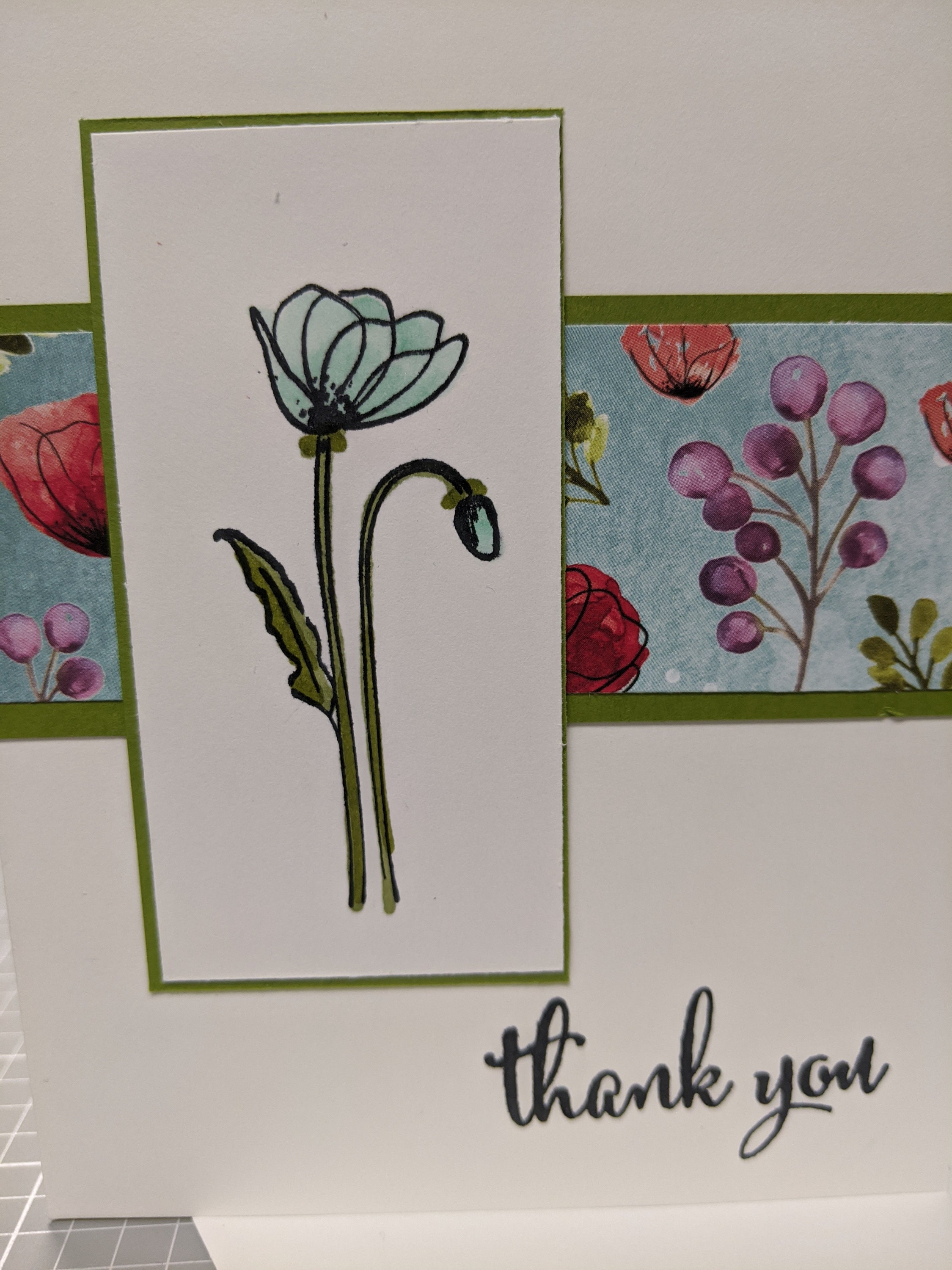 Thank You Card Set of 6, Greeting Card, Stampin' up Floral Card ...