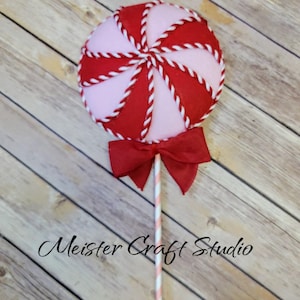 Pink and Red Lollipop Wreath Attachments, Centerpiece Decor, Stuffed Pink Lollipop Pinwheels, Fake Candy Lollipop