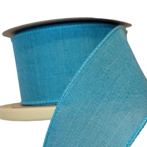 2.5&quot; x 10 yards Dk. Teal Wired Ribbon by the Roll Wired Canvas Ribbon, Everyday, Spring Ribbon, Easter Ribbon, Pastel