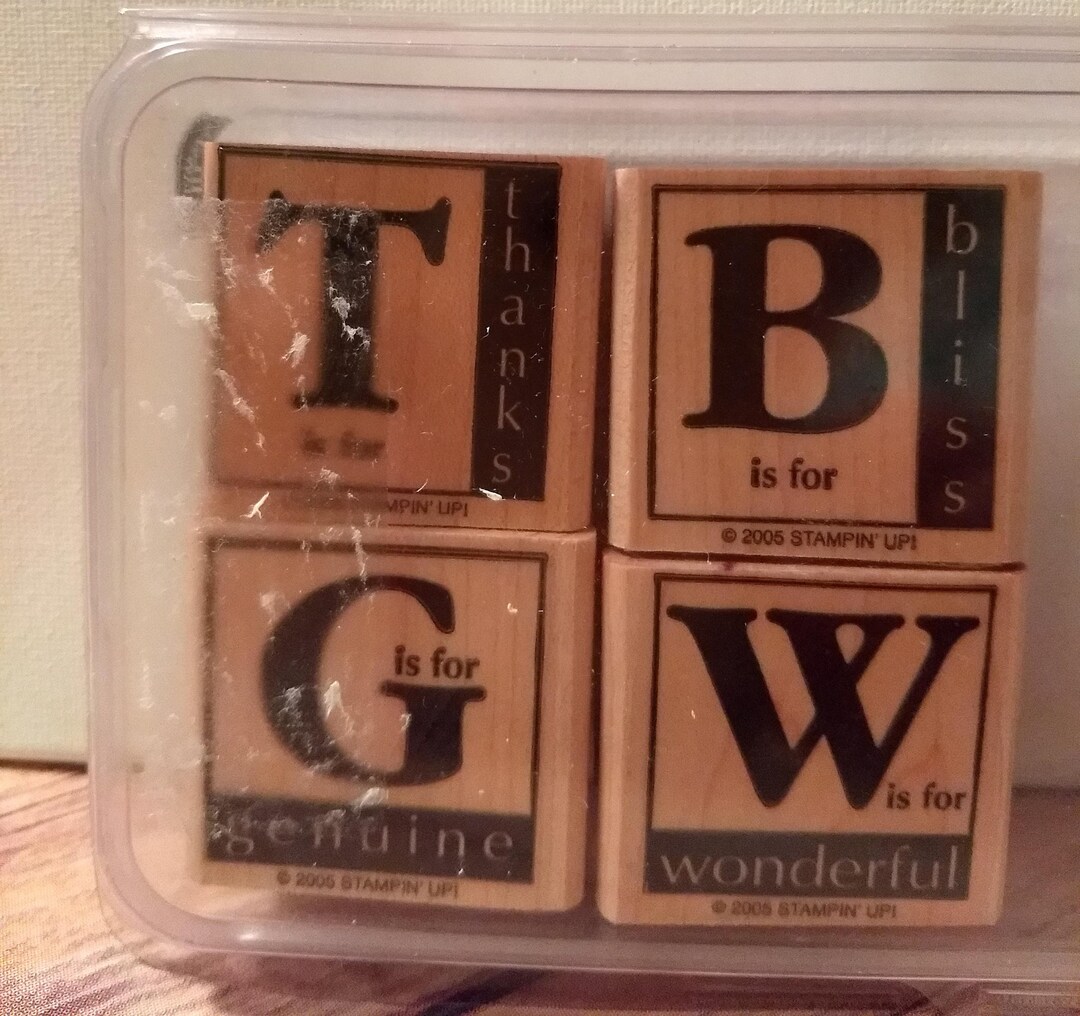 Stampin' up Retired Around the Block Hostess Set Wood Mounted Rubber ...