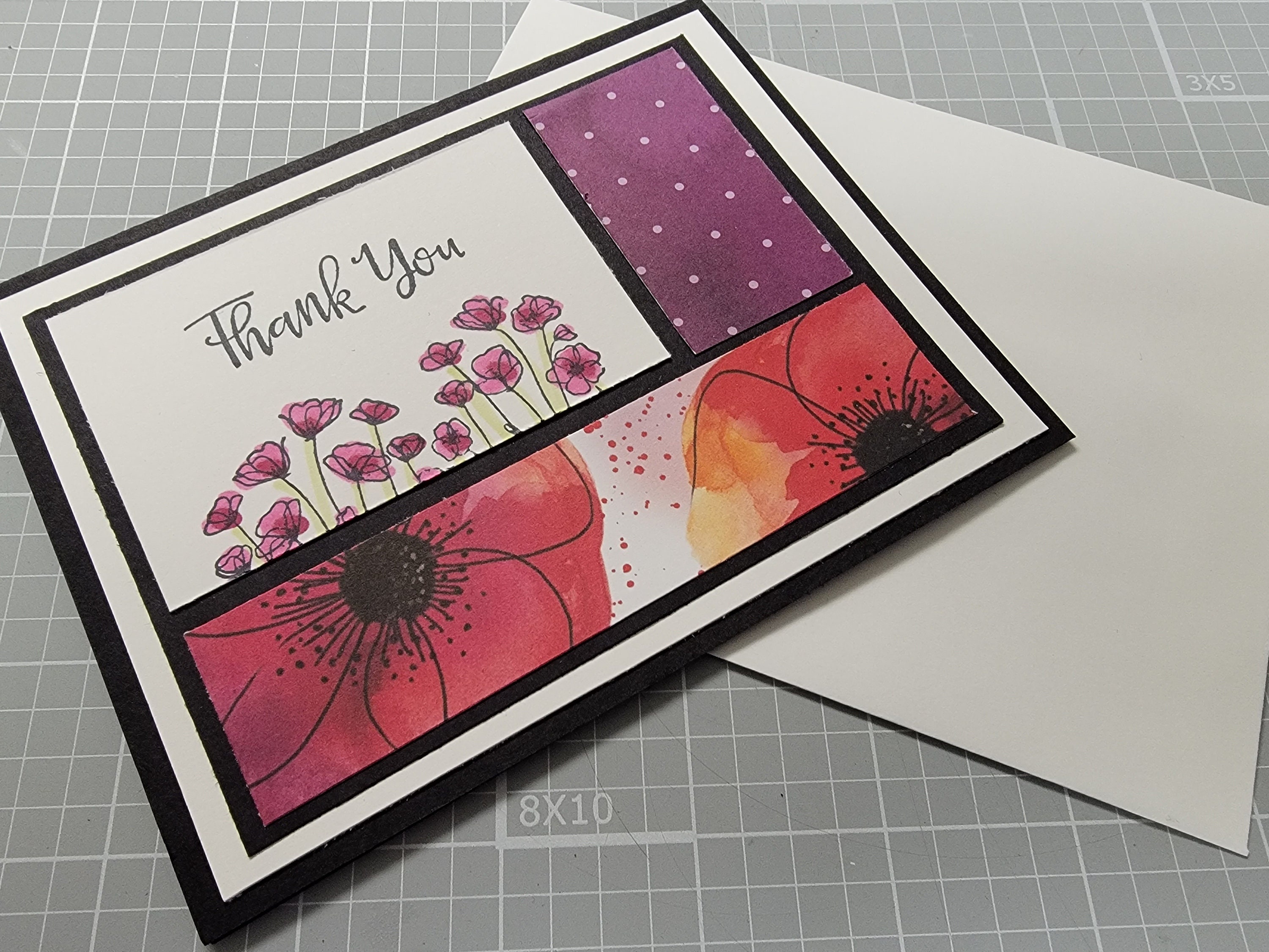 Thank You Card Set of 6, Greeting Card, Stampin' Up- Floral Card ...