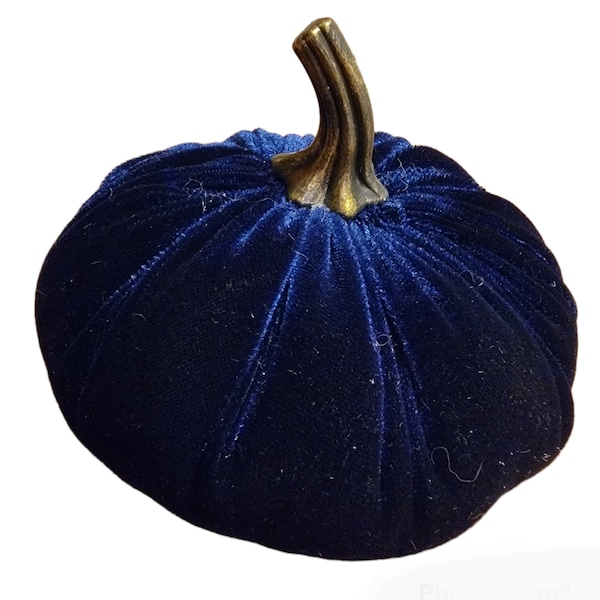 Blue Velvet Pumpkins, Wedding Centerpiece, Fall Decor, Rustic, Thanksgiving, Farmhouse, Shabby Chic, Wreath Attachment, Many Colors Velvet