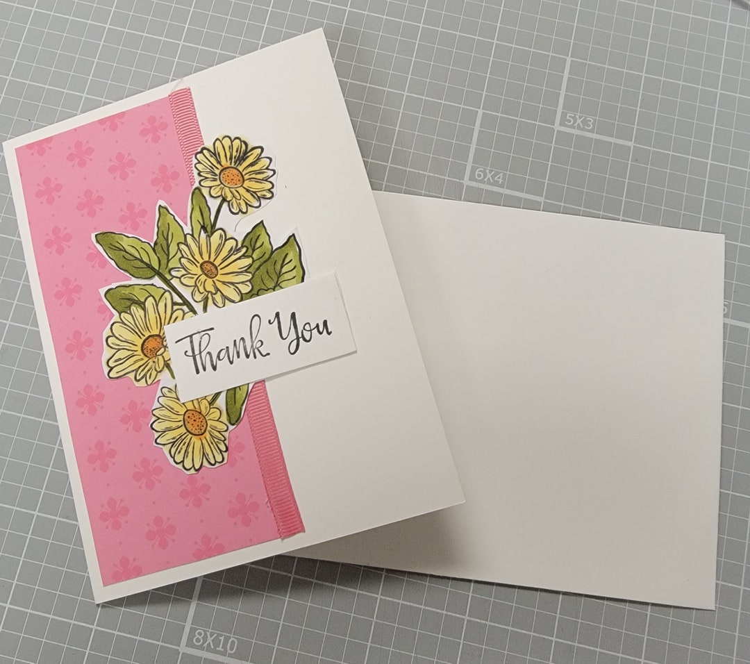 Stampin' up Pink Thank You Card Set of 6, Greeting Cards, Thankful ...