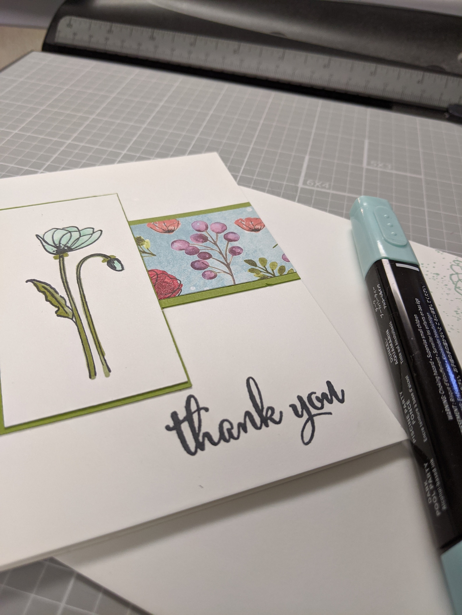 Thank You Card Set of 6, Greeting Card, Stampin' up Floral Card ...