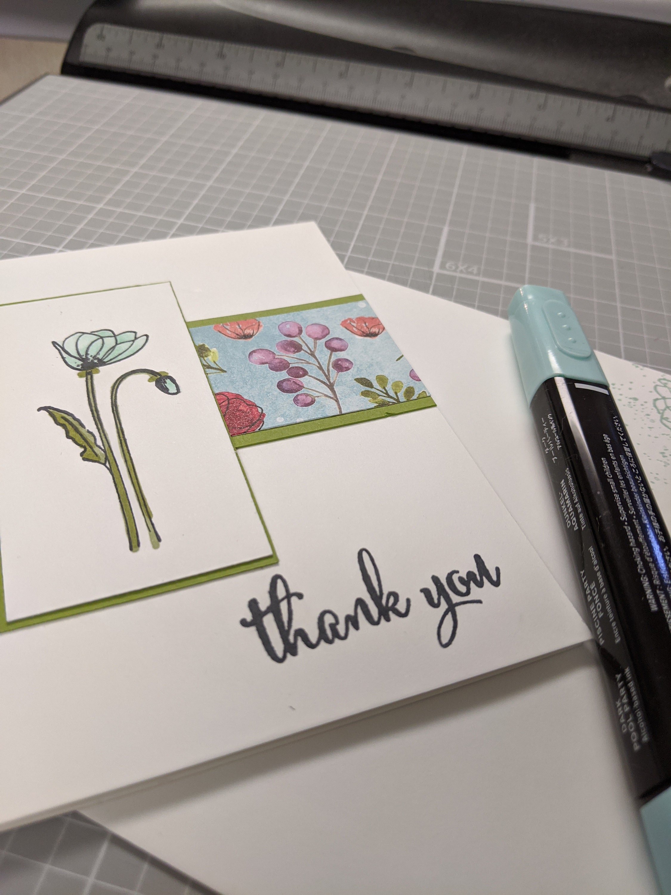 Thank You Card Set of 6, Greeting Card, Stampin' up Floral Card ...