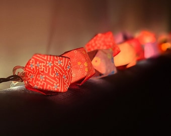 Origami Fairy Light Lanterns, Whimsical Paper Party Decor - LIGHTS INCLUDED