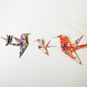 Origami Hummingbird Paper Garland, Original Paper Art, Bedroom / Nursery Hummingbird Bunting, Paper Party Decorations