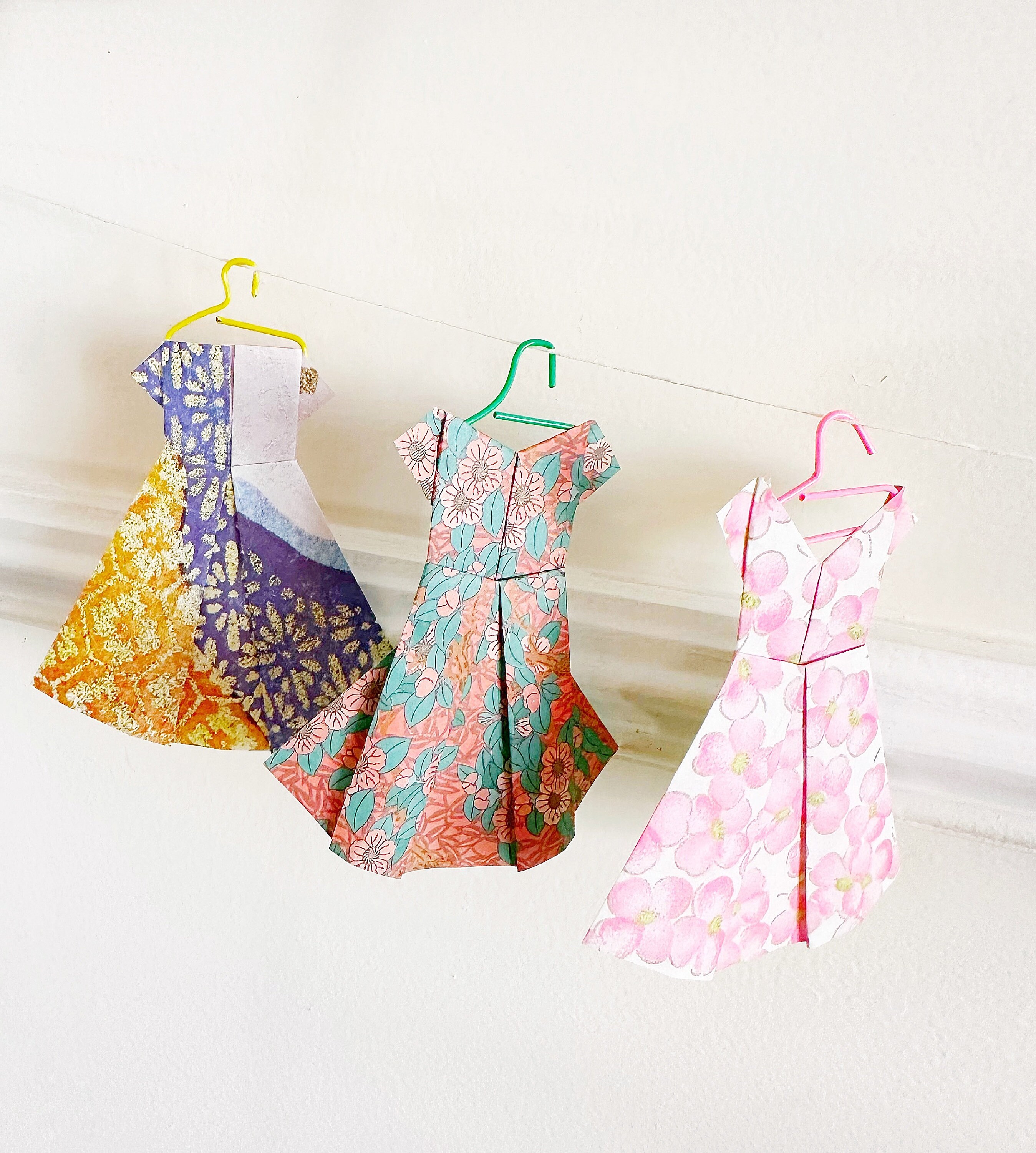 Origami Dress Paper Doll Garland Baby Girl Nursery / Bedroom Etsy