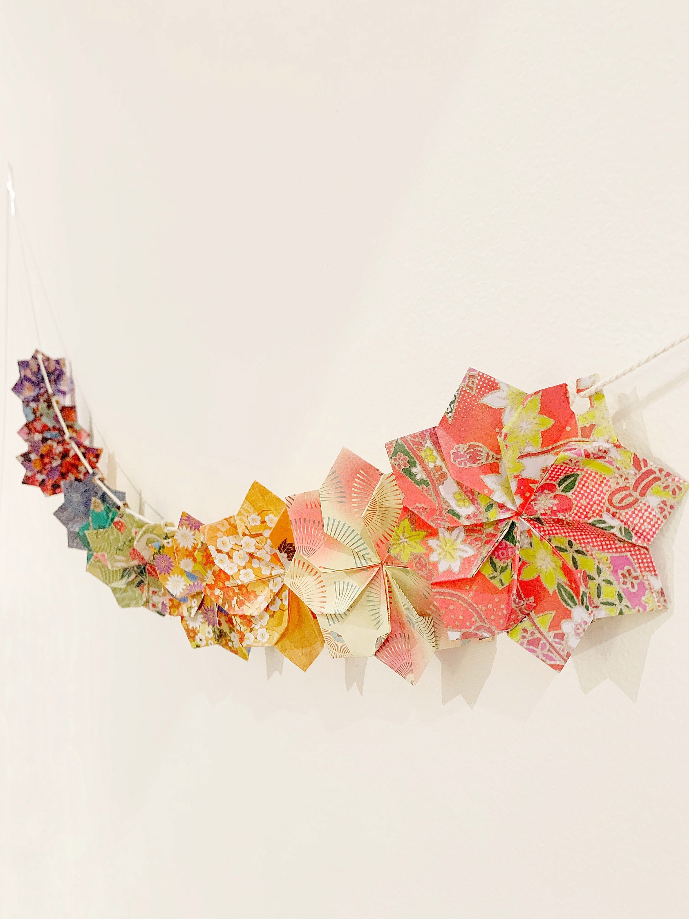 Origami Flower Garland Paper Garland Dahlia Paper Flowers Etsy
