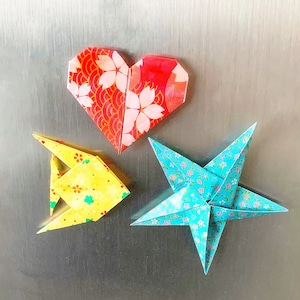 Original Origami Refrigerator Magnets, Small Housewarming Gift, Paper Decor, Unique Mother&#39;s Day Present