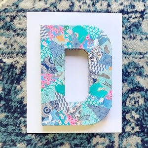 Custom Monogram, Initial Origami Collage Wall Art,  Monogram Wall Hanging, Eco Friendly Paper Decor, Nursery & Bedroom