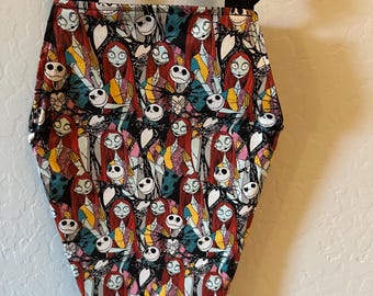 Handgjord kistaväska Jack and Sally NBC med blixtlåsficka