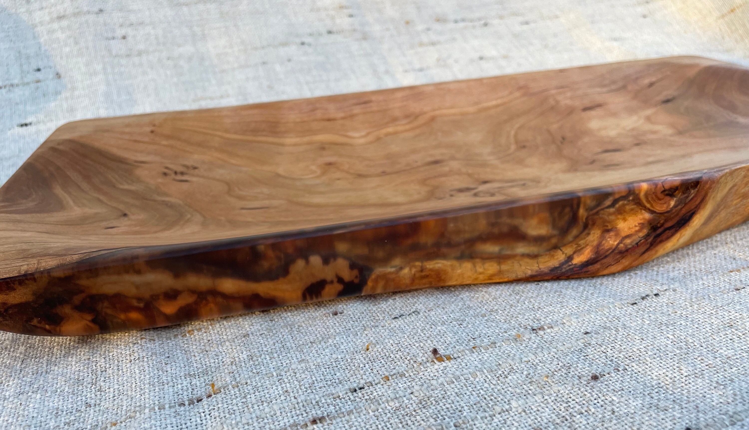 Cherry Resin Live Edge Platter Charcuterie Serving Wood Platter Organic