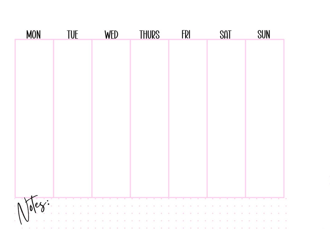 Weekly Planner Printable | Minimal Weekly | Undated Weekly Schedule ...