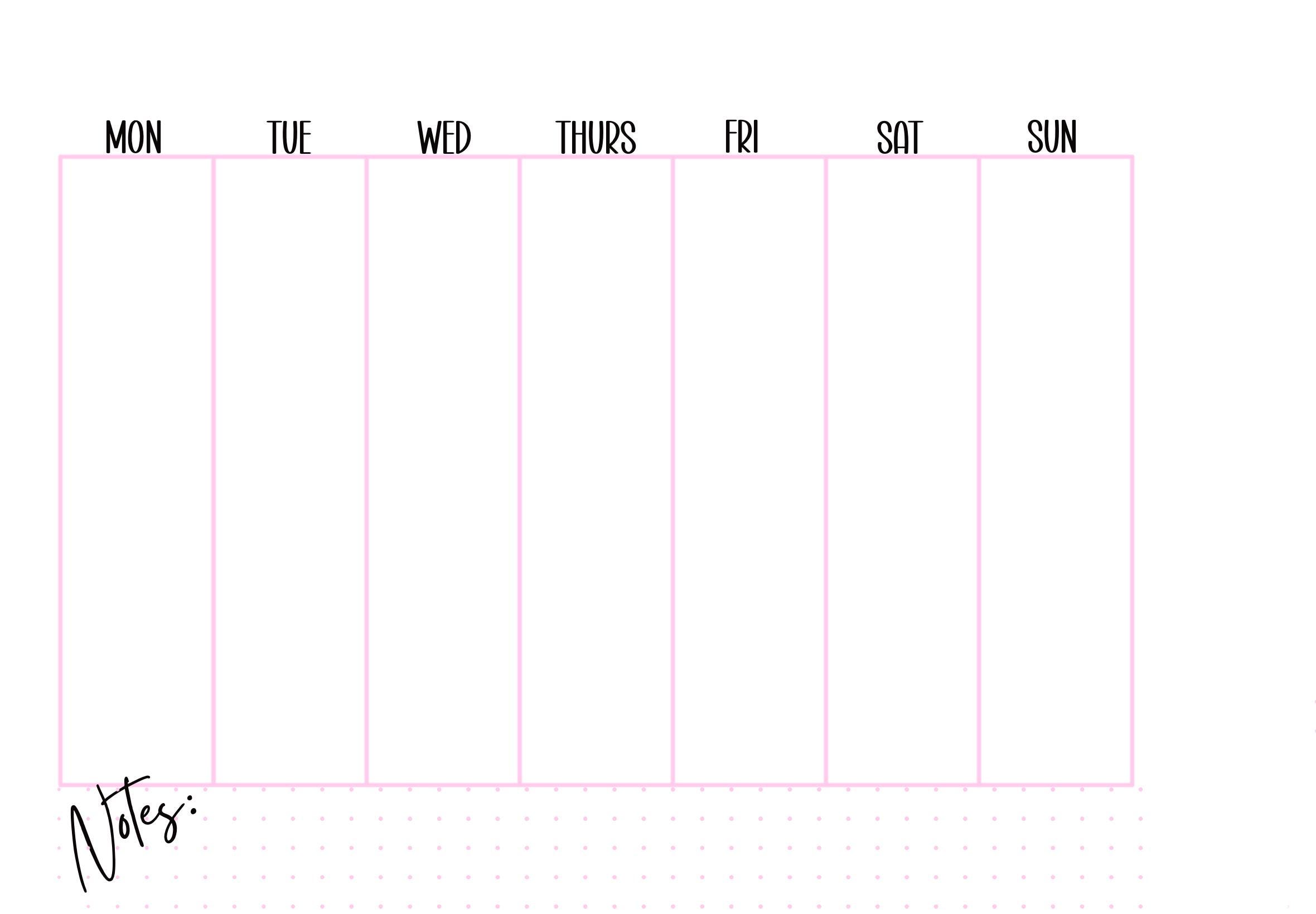 Weekly Planner Printable | Minimal Weekly | Undated Weekly Schedule ...