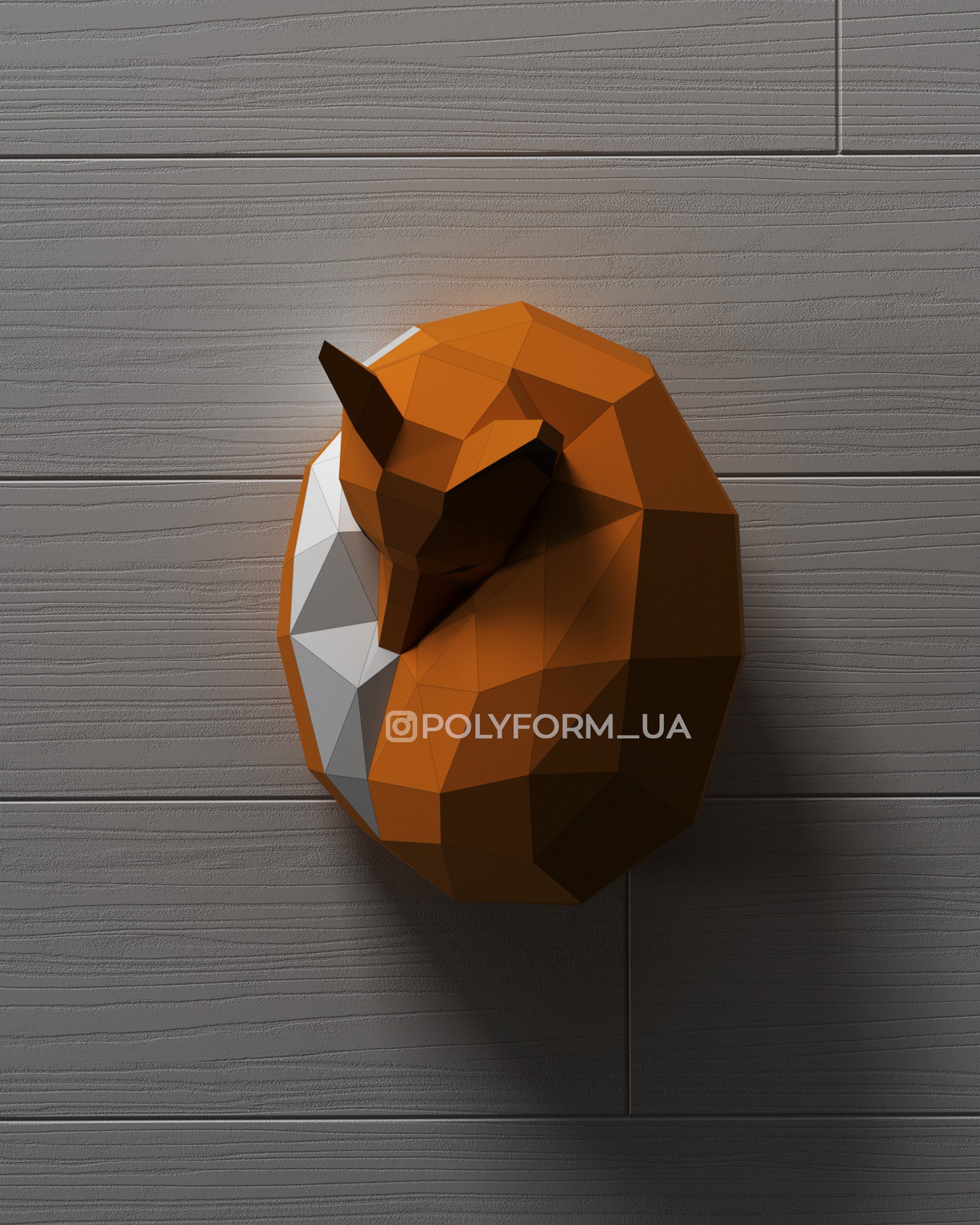 Sleeping Fox Low Poly Papercraft PDF Template - Etsy