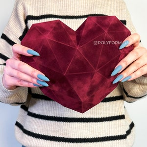 Heart DIY Low Poly Valentine's Day Love Papercraft PDF Template 3D - Etsy