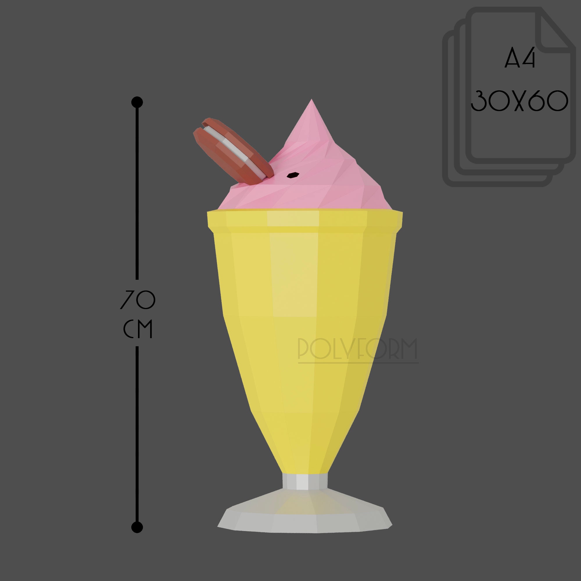 MILKSHAKE Low Poly Papercraft PDF template Drink Food | Etsy