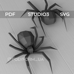 Spider Low Poly Halloween Papercraft MODELLO PDF fai da te