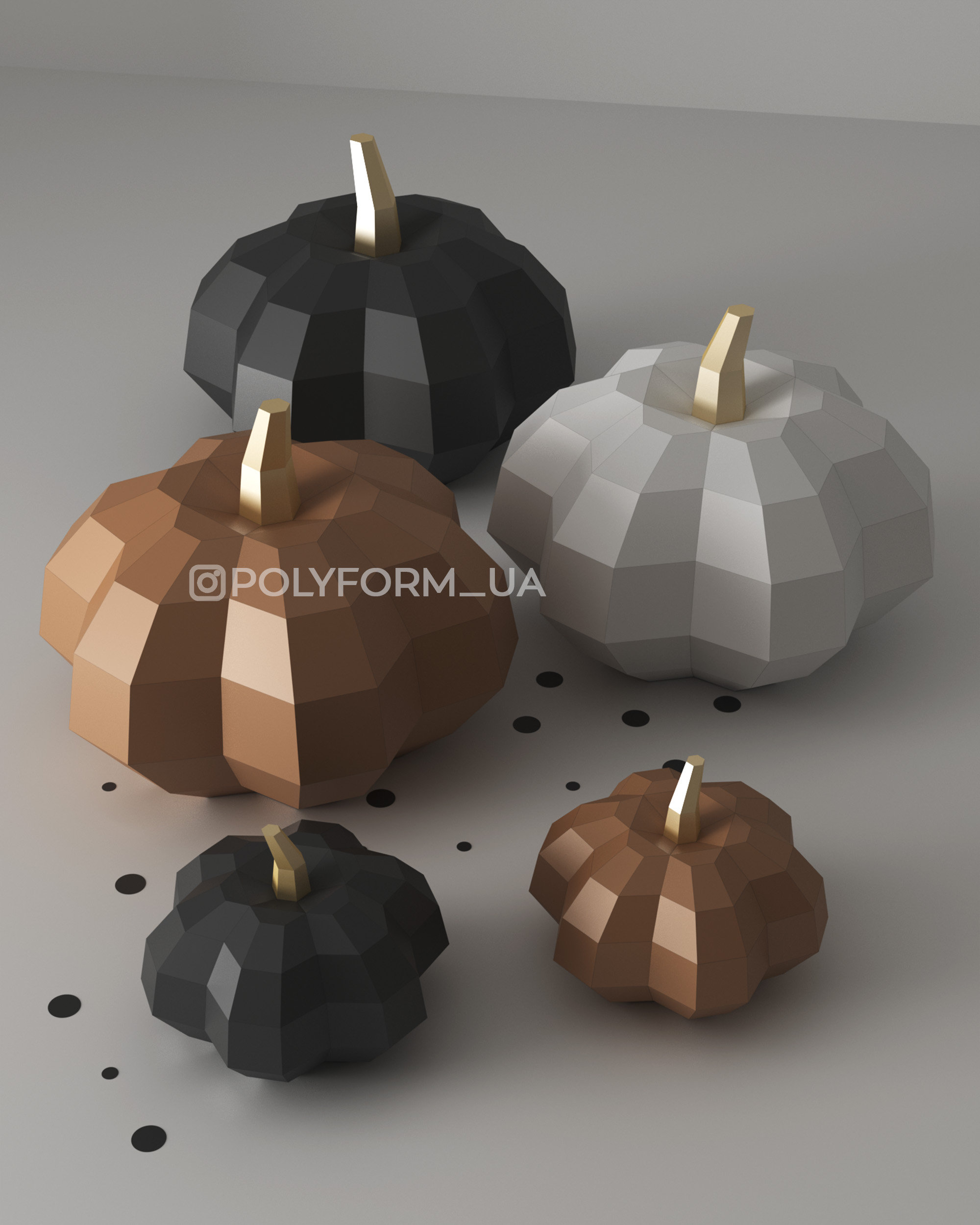 Pumpkin Low Poly Halloween Papercraft PDF Template - Etsy