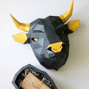 Bull Gift Box Low Poly Papercraft PDF Template Model Sculpture - Etsy