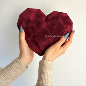 Heart DIY Low Poly Valentine's Day Love Papercraft PDF Template 3D - Etsy