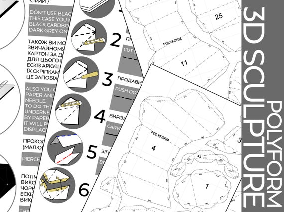 Siberian Cat mask PDF template for assembly from paper - LACRAFTA