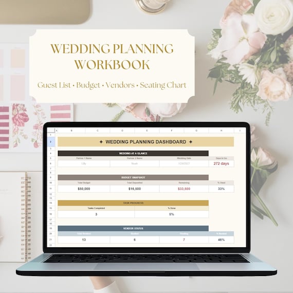 Wedding Planning Spreadsheet | Google Sheets Template | Guest List, Budget, Vendor Tracker, Seating Chart