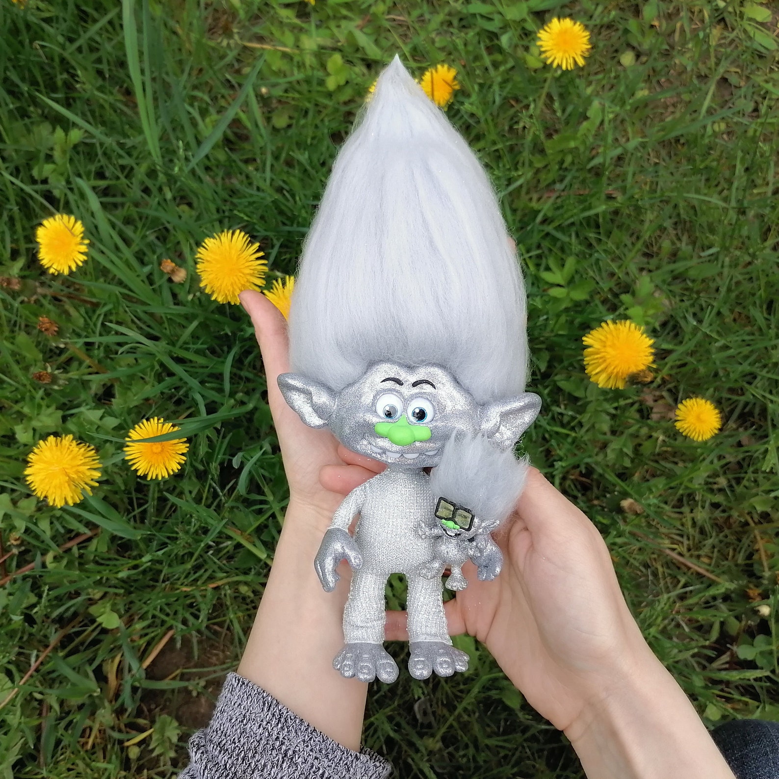 Troll Guy Diamond and Tiny Diamond posable art doll. Movable | Etsy