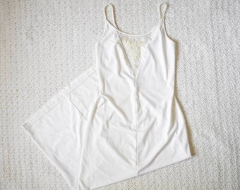 vintage white silky smooth slip dress | vintage intimates lingerie bridal slip dress