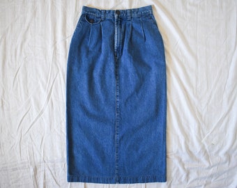 mid length jean skirt