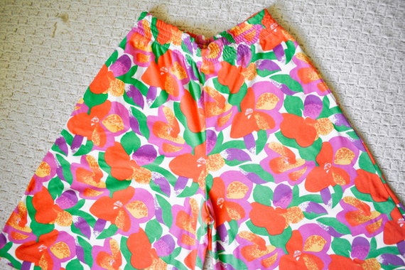 60s 70s funky floral shorts extra high waist | vi… - image 3