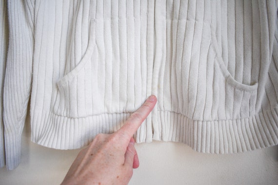 PXL- vintage St. John's Bay ivory ribbed knit hoo… - image 7