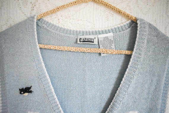L- vintage Capacity 'Clothes Line' knit vest over… - image 9