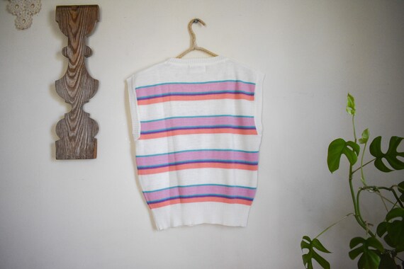 M- vintage Skiva Int pastel striped ribbed knit s… - image 6