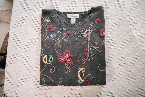 vintage Worthington knit fall floral paisley gran… - image 1