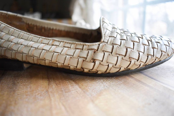 80s vintage woven leather loafers 7.5 | vintage w… - image 4