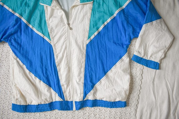 80s vintage retro windbreaker colorblock rain jac… - image 5