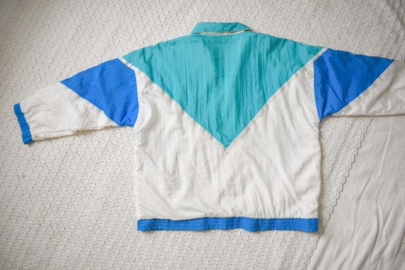 80s vintage retro windbreaker colorblock rain jac… - image 9