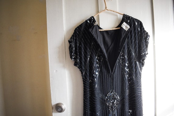 vintage Lord + Taylor bedazzled little black dres… - image 10