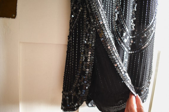 vintage Lord + Taylor bedazzled little black dres… - image 7