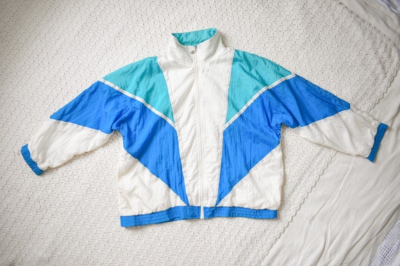 80s vintage retro windbreaker colorblock rain jac… - image 6