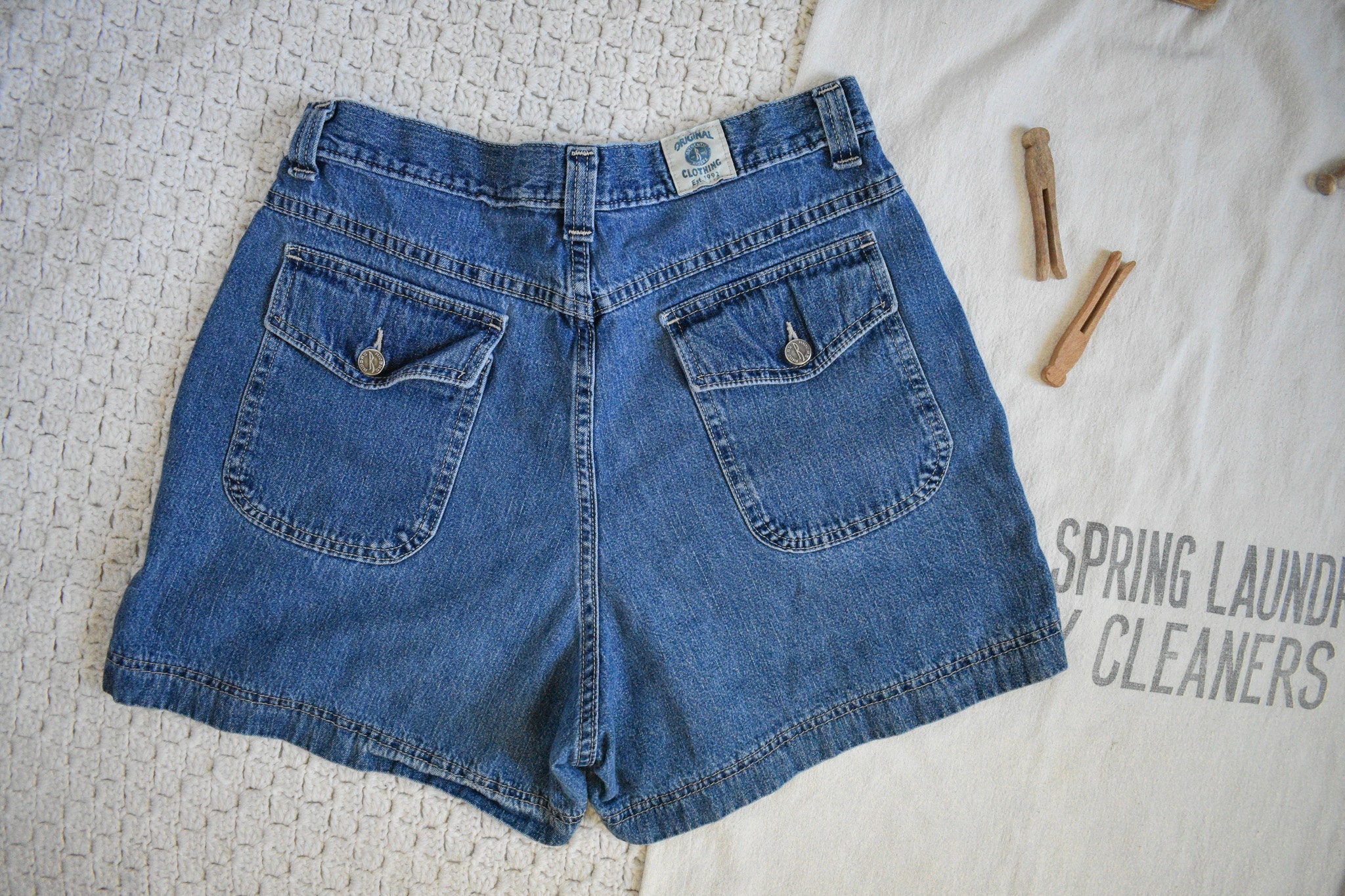 【Anyone more】Meki Damage Vintage Washing Short Pants MD Vintage Washing Damage Bermuda Denim Shorts (2color